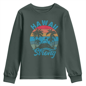Vintage Hawaii Strong Retro Sunset Tropical Youth Sweatshirt Volcano Hawaiian Islands Pride Support