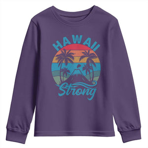 Vintage Hawaii Strong Retro Sunset Tropical Youth Sweatshirt Volcano Hawaiian Islands Pride Support