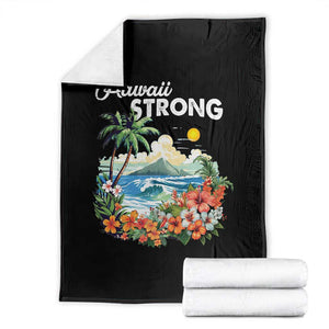 Hawaii Strong Hawaiian Islands Support Throw Blanket Sunset Tropical Hibiscus Flowers