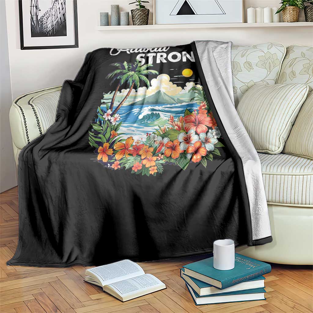 Hawaii Strong Hawaiian Islands Support Throw Blanket Sunset Tropical Hibiscus Flowers