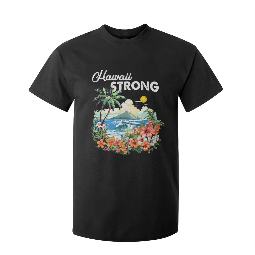 Hawaii Strong Hawaiian Islands Support T Shirt For Kid Sunset Tropical Hibiscus Flowers