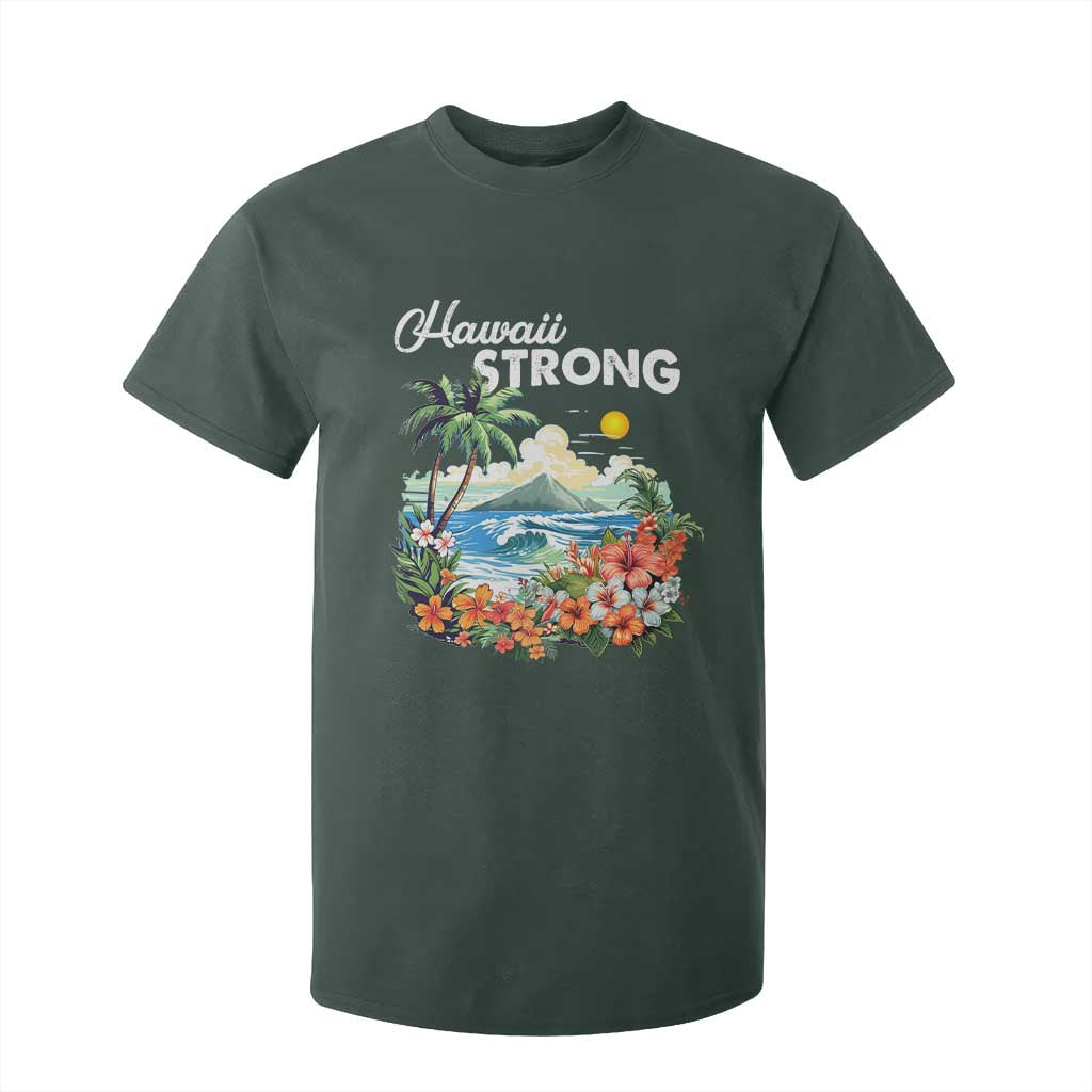 Hawaii Strong Hawaiian Islands Support T Shirt For Kid Sunset Tropical Hibiscus Flowers