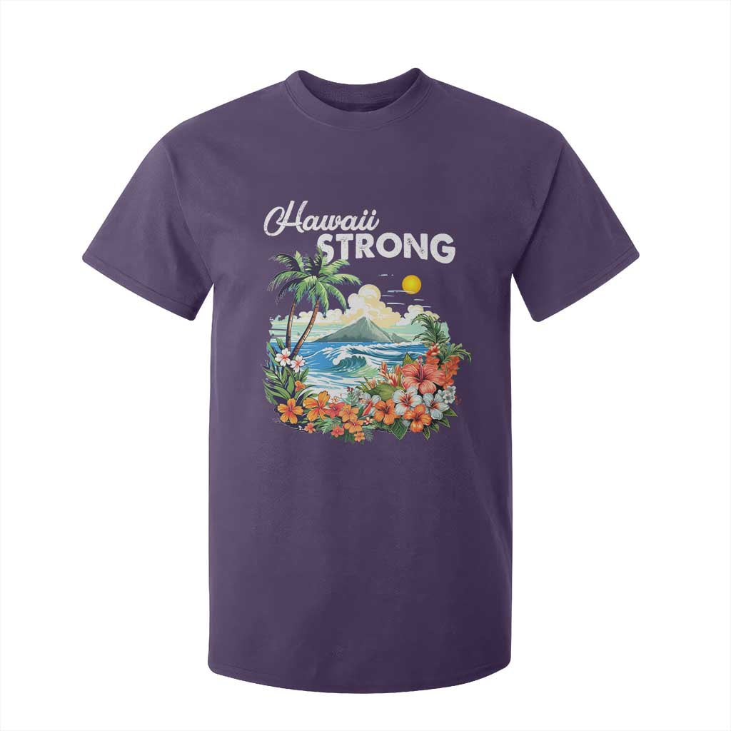 Hawaii Strong Hawaiian Islands Support T Shirt For Kid Sunset Tropical Hibiscus Flowers