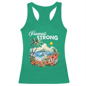 Hawaii Strong Hawaiian Islands Support Racerback Tank Top Sunset Tropical Hibiscus Flowers