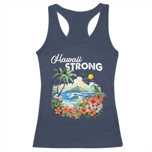Hawaii Strong Hawaiian Islands Support Racerback Tank Top Sunset Tropical Hibiscus Flowers