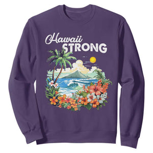 Hawaii Strong Hawaiian Islands Support Sweatshirt Sunset Tropical Hibiscus Flowers