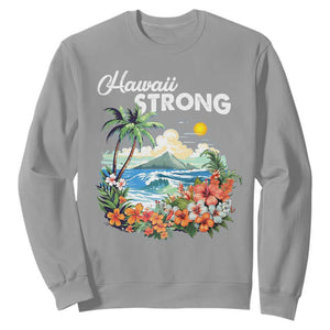 Hawaii Strong Hawaiian Islands Support Sweatshirt Sunset Tropical Hibiscus Flowers