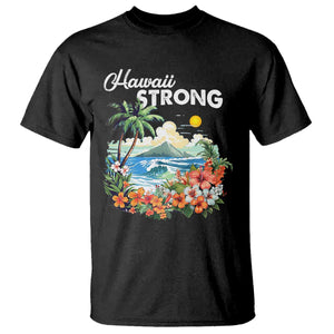 Hawaii Strong Hawaiian Islands Support T Shirt Sunset Tropical Hibiscus Flowers