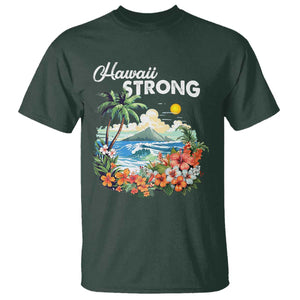 Hawaii Strong Hawaiian Islands Support T Shirt Sunset Tropical Hibiscus Flowers