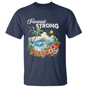 Hawaii Strong Hawaiian Islands Support T Shirt Sunset Tropical Hibiscus Flowers