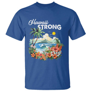 Hawaii Strong Hawaiian Islands Support T Shirt Sunset Tropical Hibiscus Flowers
