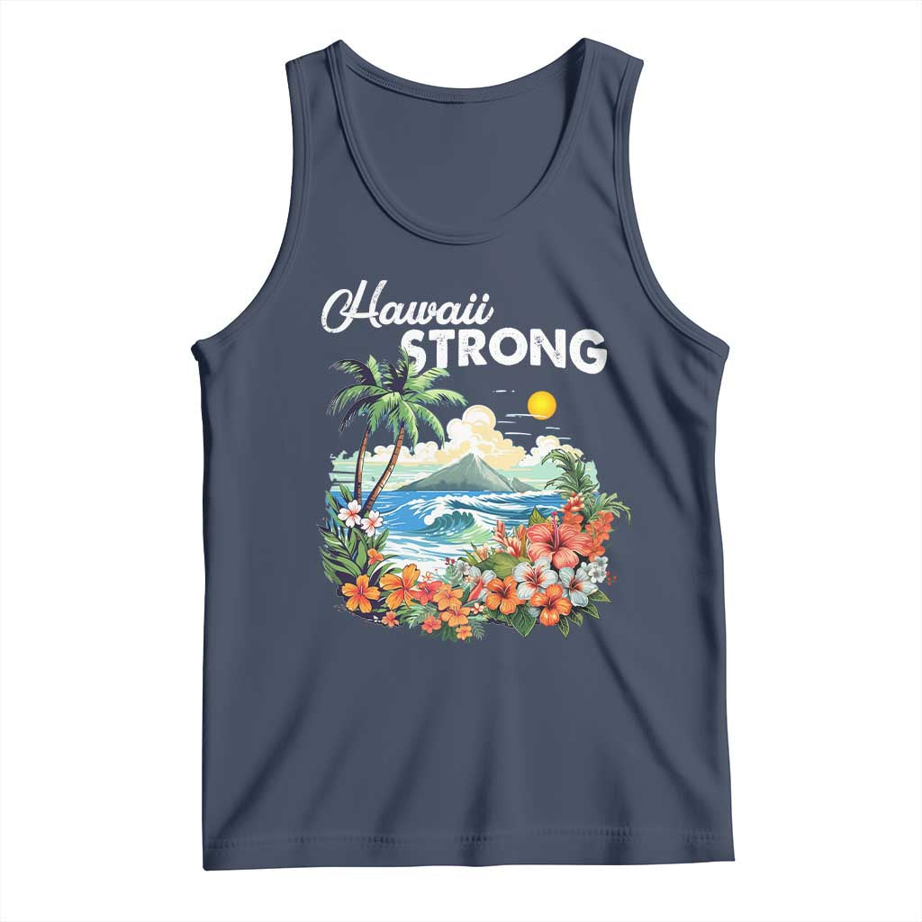 Hawaii Strong Hawaiian Islands Support Tank Top Sunset Tropical Hibiscus Flowers