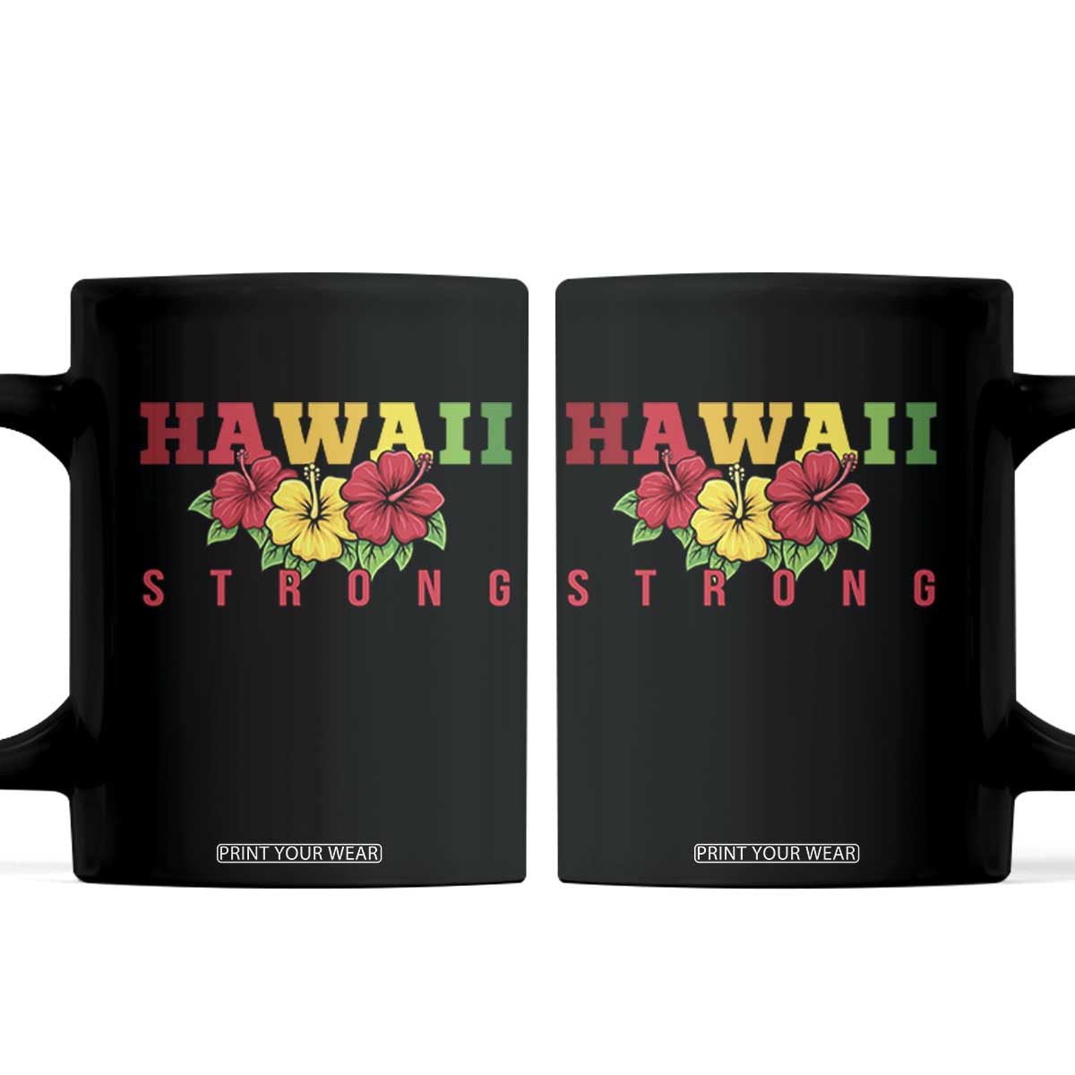 Retro Vintage Hawaii Strong Hibiscus Floral Coffee Mug Hawaiian Islands Pride Support
