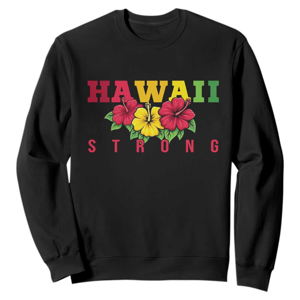 Retro Vintage Hawaii Strong Hibiscus Floral Sweatshirt Hawaiian Islands Pride Support