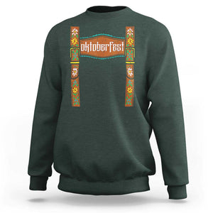 Oktoberfest Lederhosen Costume Sweatshirt Cute German Bavarian TS02 Dark Forest Green Print Your Wear