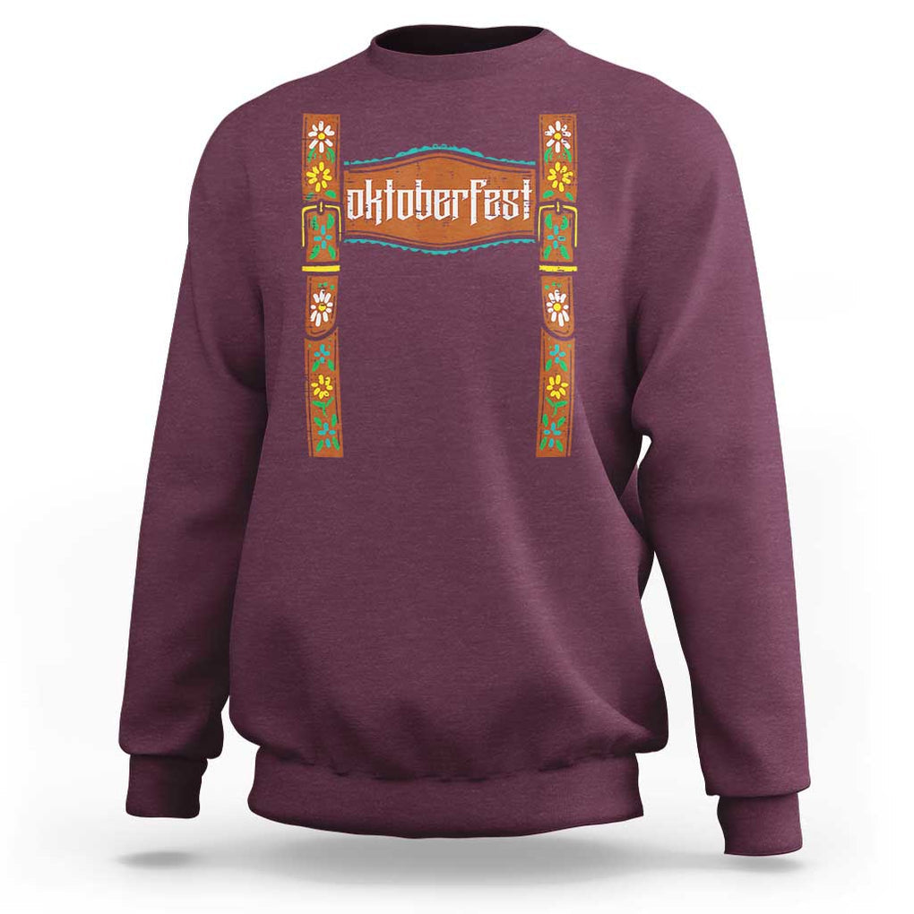 Oktoberfest Lederhosen Costume Sweatshirt Cute German Bavarian TS02 Maroon Print Your Wear