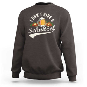 Funny Oktoberfest Drinking Sweatshirt I Don't Give a Schnitzel German Beer Festival TS02 Dark Chocolate Print Your Wear