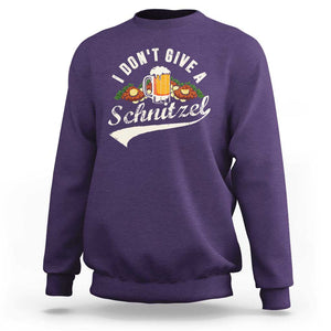 Funny Oktoberfest Drinking Sweatshirt I Don't Give a Schnitzel German Beer Festival TS02 Purple Print Your Wear