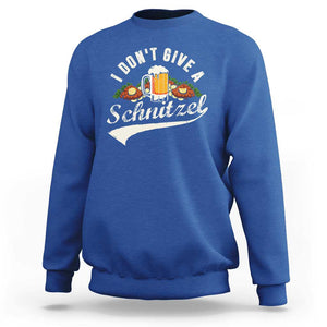 Funny Oktoberfest Drinking Sweatshirt I Don't Give a Schnitzel German Beer Festival TS02 Royal Blue Print Your Wear