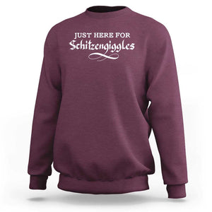 Funny Oktoberfest Sweatshirt Here for Schitzengiggles Group Bachelor Party TS02 Maroon Print Your Wear