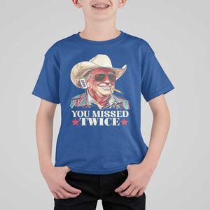 You Missed Twice Trump 2024 T Shirt For Kid Trump Second Assassination Attempt TS02 Royal Blue Print Your Wear