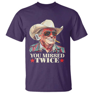 You Missed Twice Trump 2024 T Shirt Trump Second Assassination Attempt TS02 Purple Print Your Wear