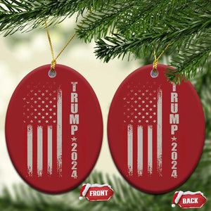 Donald Trump 2024 Christmas Ornament Take America Back Patriotic American Flag TS02 Oval Red Print Your Wear