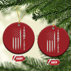 Donald Trump 2024 Christmas Ornament Take America Back Patriotic American Flag TS02 Circle Red Print Your Wear