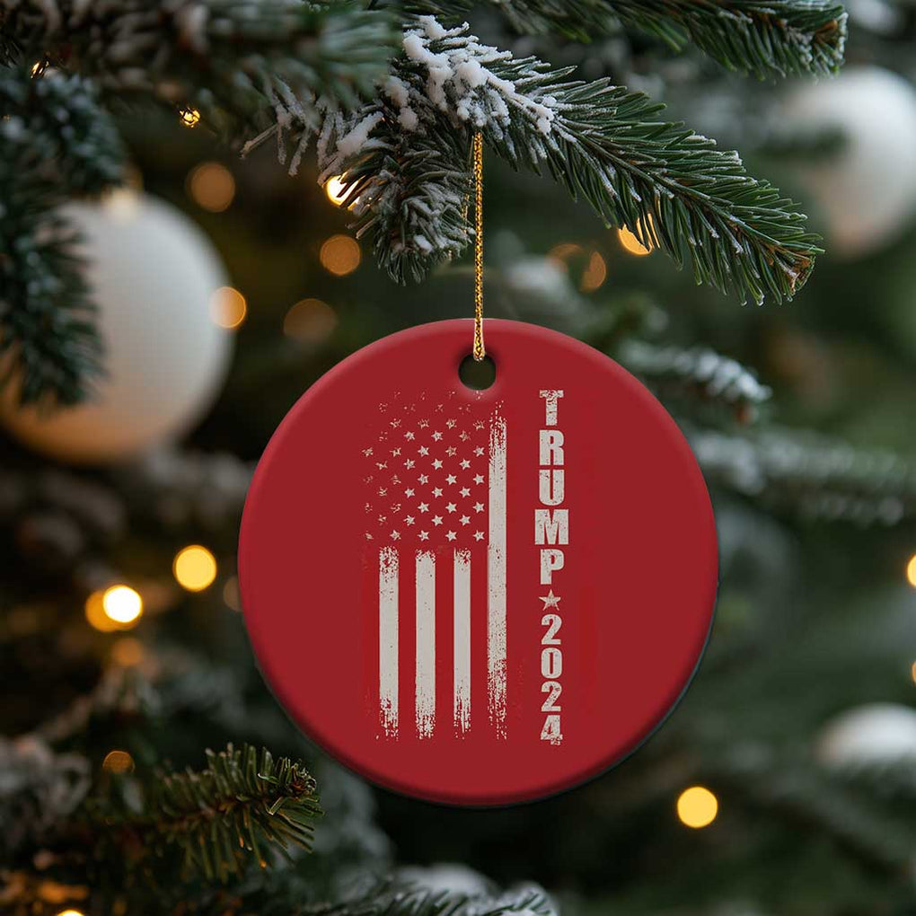 Donald Trump 2024 Christmas Ornament Take America Back Patriotic American Flag TS02 Print Your Wear