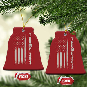 Donald Trump 2024 Christmas Ornament Take America Back Patriotic American Flag TS02 Bell Flake Red Print Your Wear