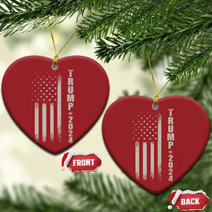 Donald Trump 2024 Christmas Ornament Take America Back Patriotic American Flag TS02 Heart Red Print Your Wear