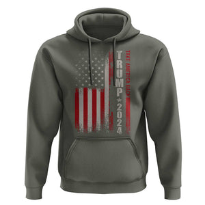 Donald Trump 2024 Hoodie Take America Back Patriotic American Flag TS02 Military Green Print Your Wear