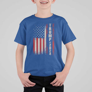 Donald Trump 2024 T Shirt For Kid Take America Back Patriotic American Flag TS02 Royal Blue Print Your Wear