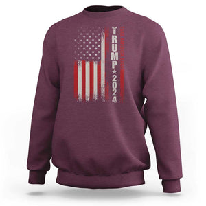 Donald Trump 2024 Sweatshirt Take America Back Patriotic American Flag TS02 Maroon Print Your Wear