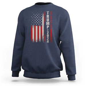 Donald Trump 2024 Sweatshirt Take America Back Patriotic American Flag TS02 Navy Print Your Wear