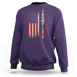 Donald Trump 2024 Sweatshirt Take America Back Patriotic American Flag TS02 Purple Print Your Wear