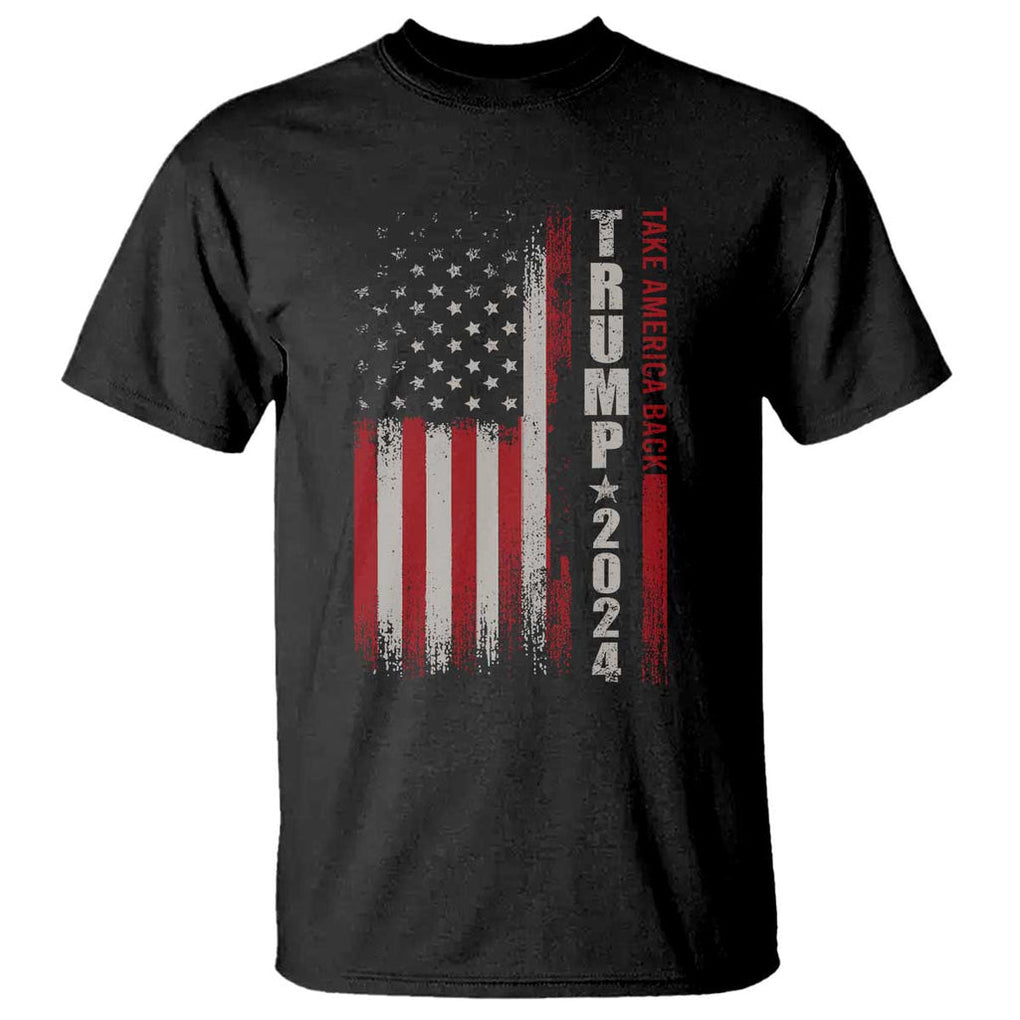 Donald Trump 2024 T Shirt Take America Back Patriotic American Flag TS02 Black Print Your Wear