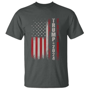 Donald Trump 2024 T Shirt Take America Back Patriotic American Flag TS02 Dark Heather Print Your Wear