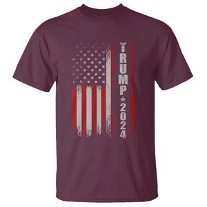 Donald Trump 2024 T Shirt Take America Back Patriotic American Flag TS02 Maroon Print Your Wear