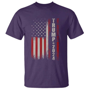 Donald Trump 2024 T Shirt Take America Back Patriotic American Flag TS02 Purple Print Your Wear