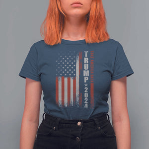 Donald Trump 2024 T Shirt For Women Take America Back Patriotic American Flag TS02 Navy Print Your Wear