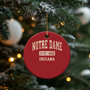 Classic Notre Dame Indiana Christmas Ornament Est 1842 IN Retro Vintage Varsity TS02 Print Your Wear