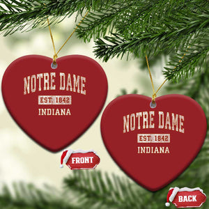 Classic Notre Dame Indiana Christmas Ornament Est 1842 IN Retro Vintage Varsity TS02 Heart Red Print Your Wear