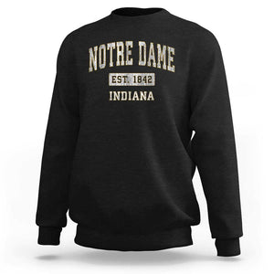 Classic Notre Dame Indiana Sweatshirt Est 1842 IN Retro Vintage Varsity TS02 Black Print Your Wear