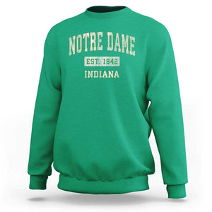 Classic Notre Dame Indiana Sweatshirt Est 1842 IN Retro Vintage Varsity TS02 Irish Green Print Your Wear