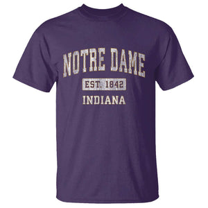 Classic Notre Dame Indiana T Shirt Est 1842 IN Retro Vintage Varsity TS02 Purple Print Your Wear