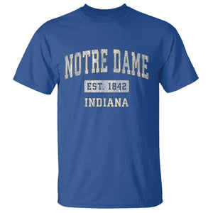 Classic Notre Dame Indiana T Shirt Est 1842 IN Retro Vintage Varsity TS02 Royal Blue Print Your Wear