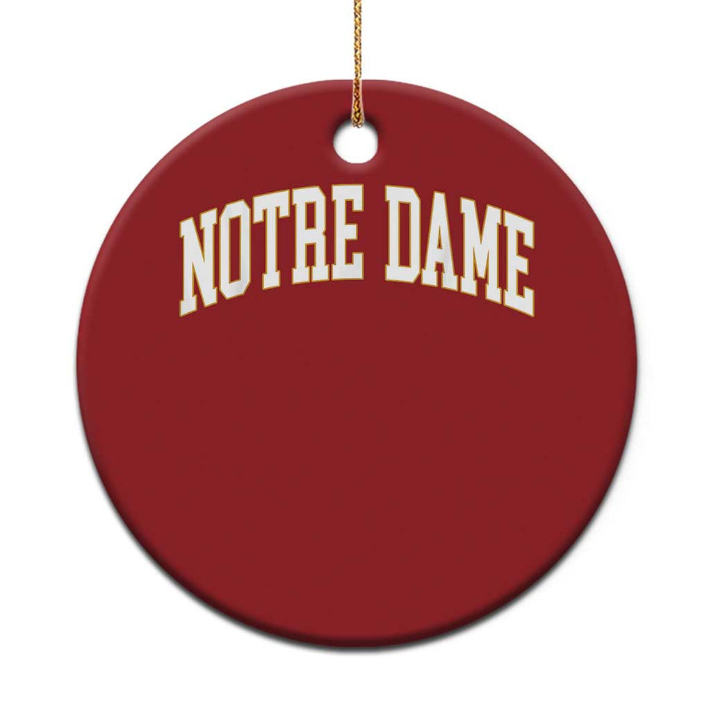 Classic Notre Dame Indiana Christmas Ornament Retro Vintage Varsity Throwback Design TS02 Print Your Wear