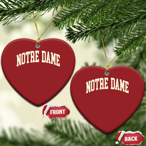 Classic Notre Dame Indiana Christmas Ornament Retro Vintage Varsity Throwback Design TS02 Heart Red Print Your Wear