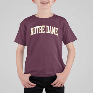 Classic Notre Dame Indiana T Shirt For Kid Retro Vintage Varsity Throwback Design TS02 Maroon Print Your Wear